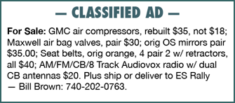 Classified Ad for October