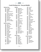 Coach Packing List