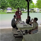Members Talk After a Meal; Spacious Sites