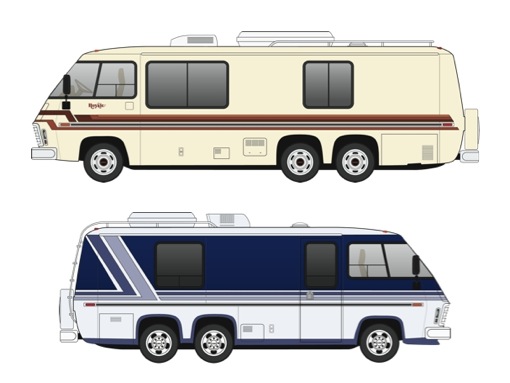 Original Royale and New Blue paint schemes